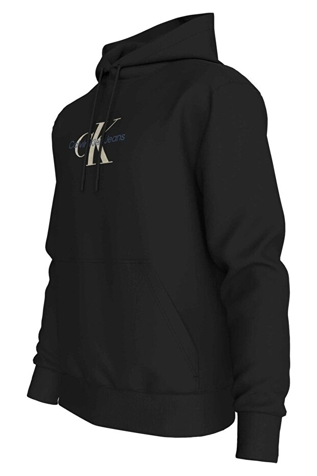 DISTRESSED MONOLOGO HOODIE Erkek SİYAH Sweatshirt J30J326875-BEH - 7