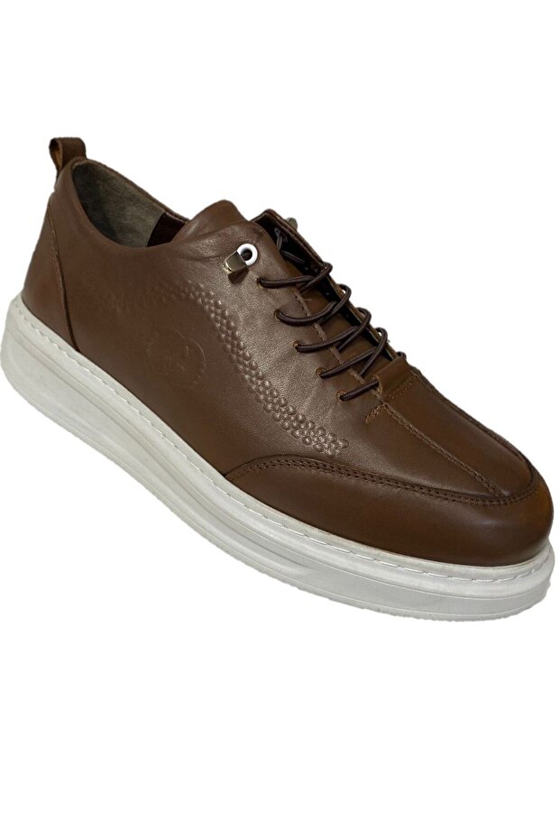 Men's Tan Genuine Leather Daily Casual Shoes 155