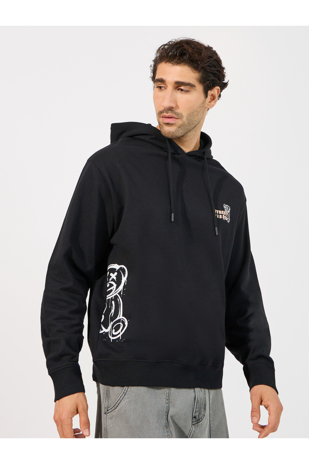 Teddy Graphic Print Relaxed Fit Hoodie