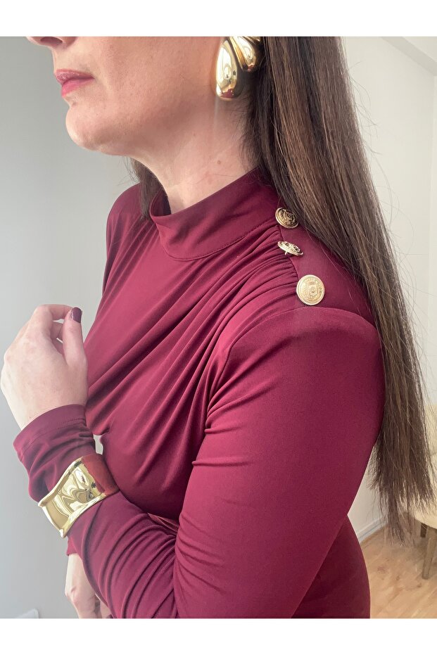 Düğmeli elbise - 6