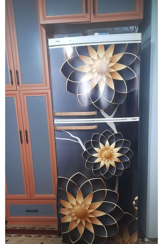 Buzdolabı Ve Bulaşık Makinesi Kapak Kendinden Yapışkanlı Folyo Kaplama Çiçekler - 3