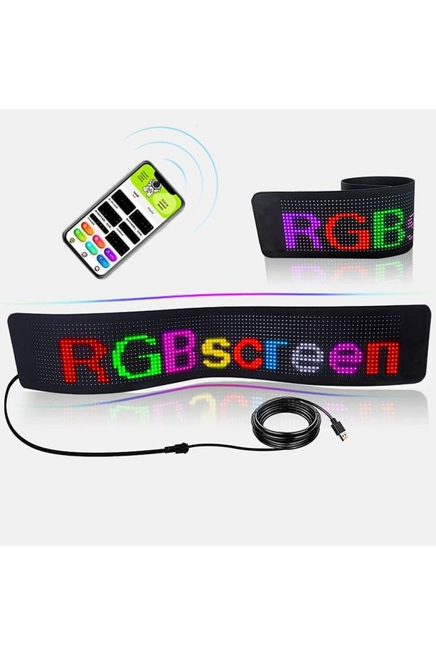LED MATRİX RGB RENKLİ PANEL KUMANDALI TELEFON İLE UYUMLU KAYAN LED PANEL 16x64 - 5