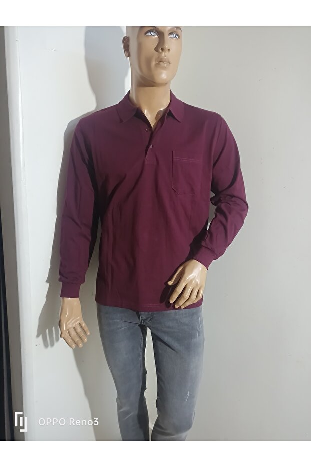 yakalı pamuklu cepli orta kalın sweatshirt - 3