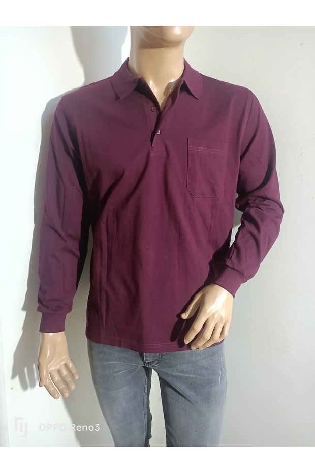 yakalı pamuklu cepli orta kalın sweatshirt - 1