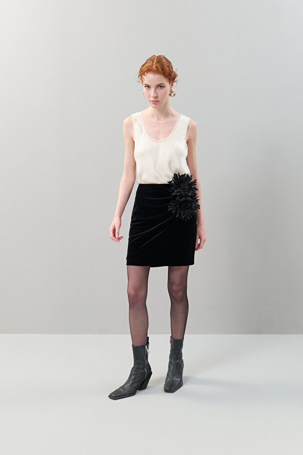 Mini Örme Etek Siyah K2515056_001 - 1