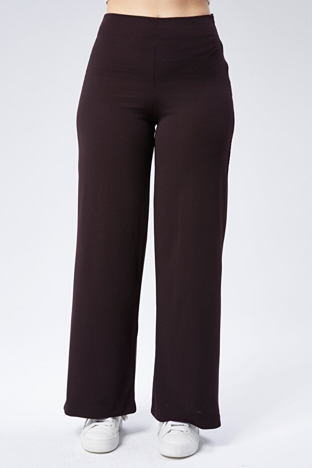 Women's Side Zip Wide Leg Palazzo Trousers
