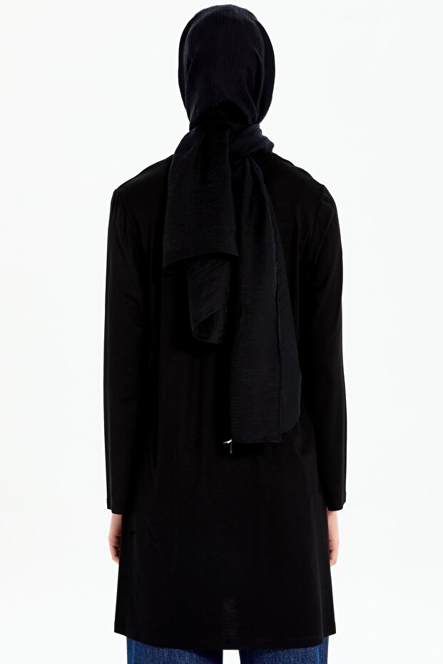 Büyük Beden Örme Tunik - Siyah - 5