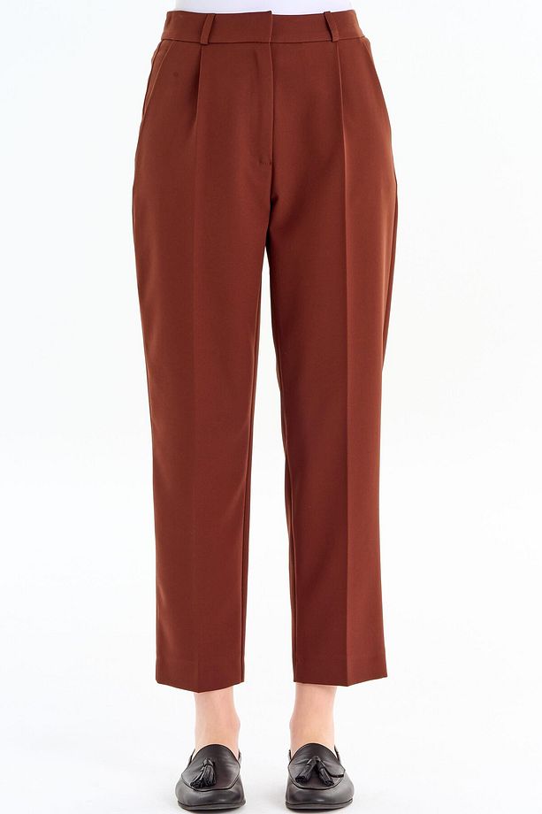Tek Pile Basic Pantolon - Kahve - 5