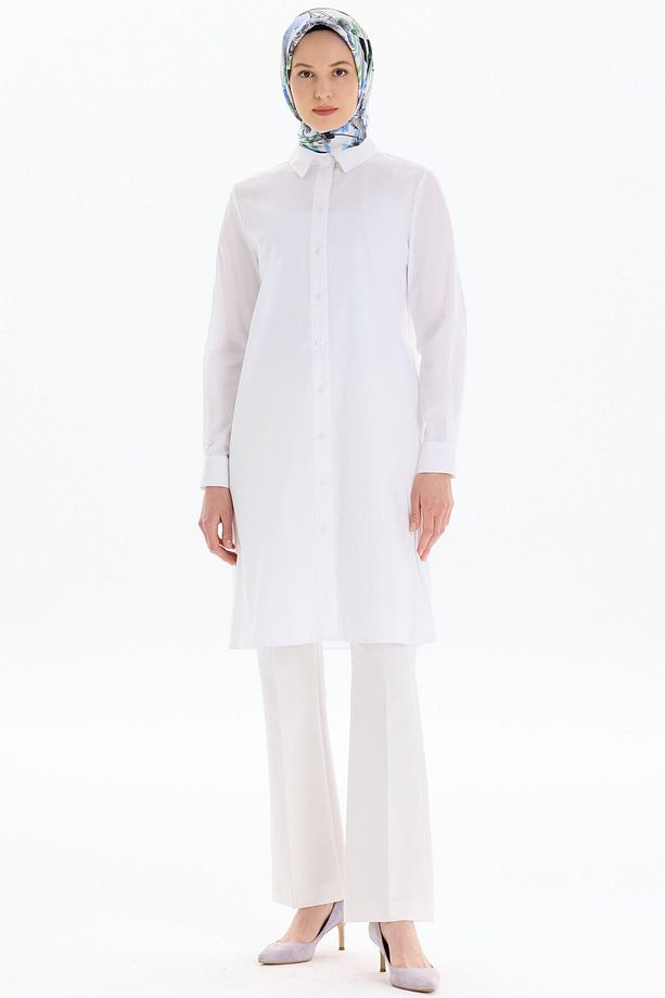 İspanyol Paça Basic Pantolon - Ekru - 3