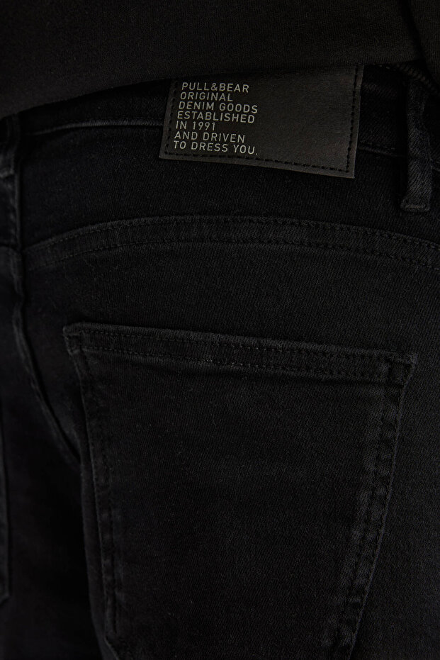 Yıkanmış kesim kot pantolon - 3