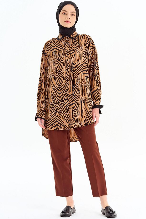 Tek Pile Basic Pantolon - Kahve - 1