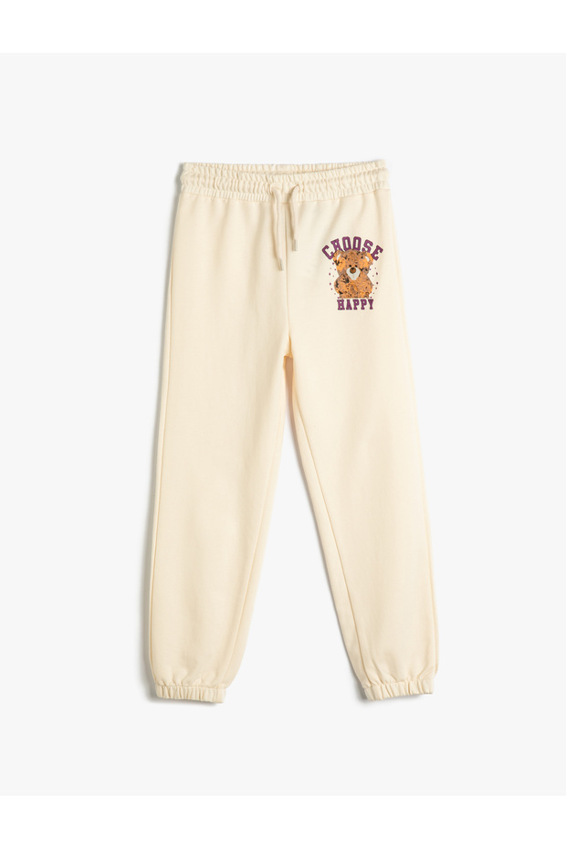 Jogger Sweatpants Tie Waist Teddy Bear Printed