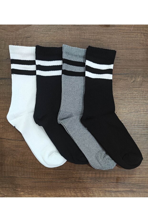 Children's 4 Pairs Long School Socks Cotton College