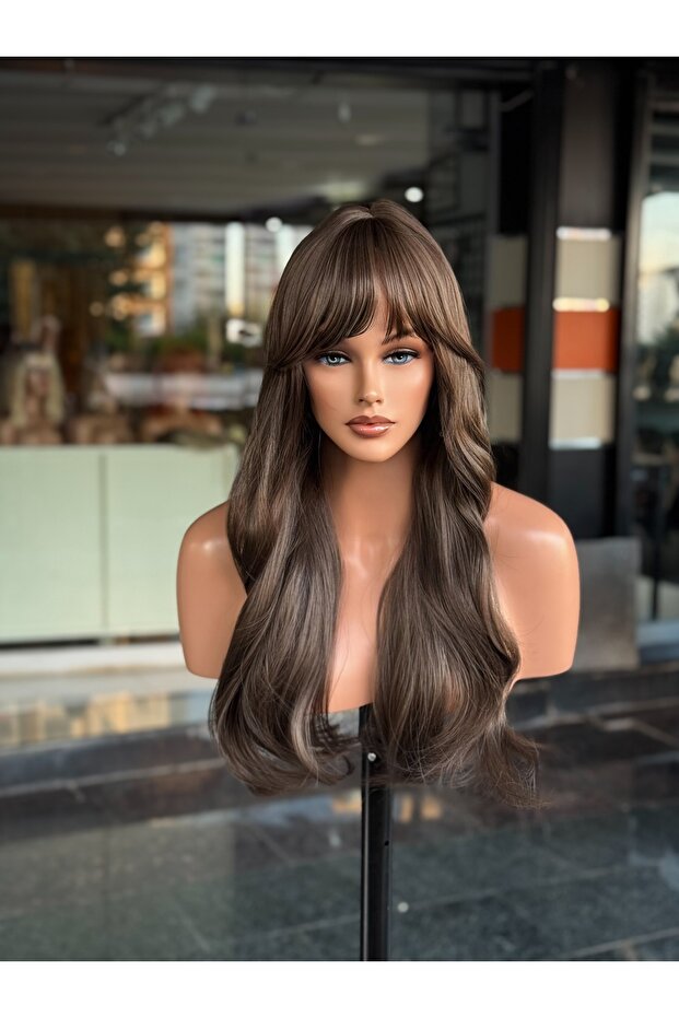 Kumral Perçemli Maşa Dalgalı Peruk - 1