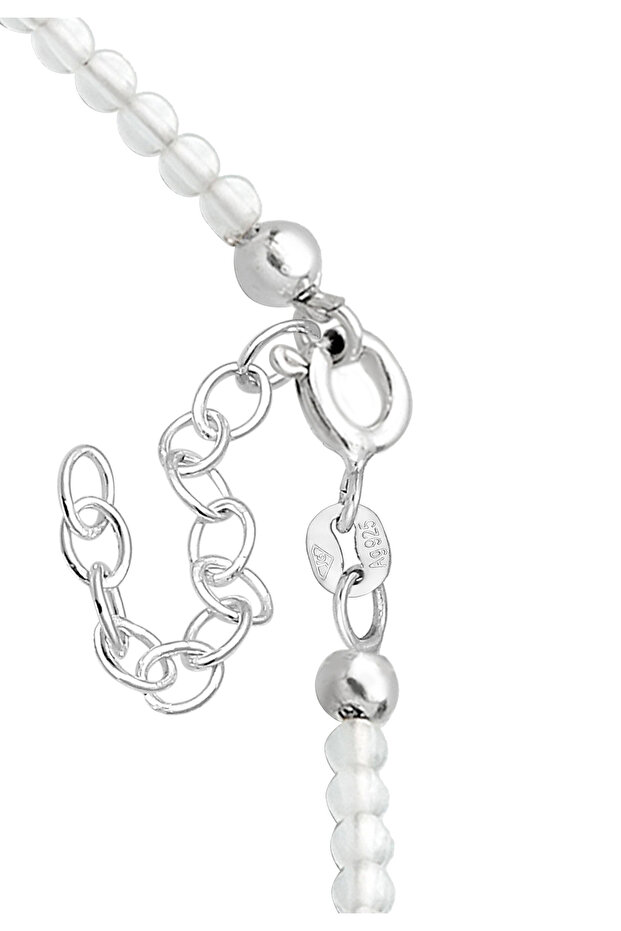 Dámsky náramok s hviezdou a príveskom z horského kryštálu a sklenených korálok zo striebra 925 - 3