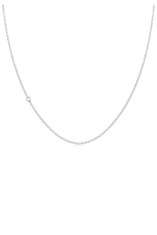 Dámský náhrdelník bez diamantů (0,03 ct) ze sterlingového stříbra 925 - 1