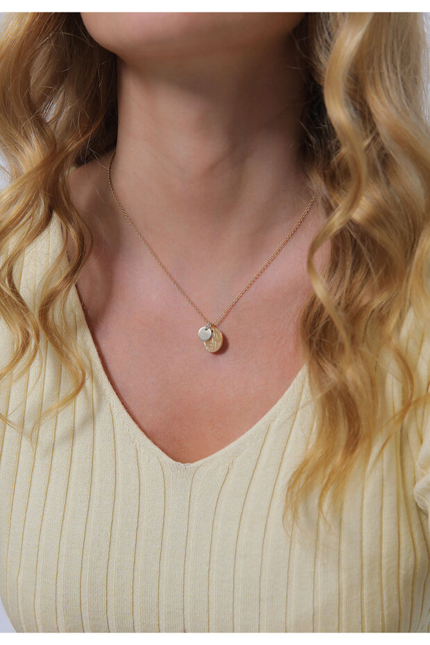 Dámský náhrdelník s mincemi a geometrickým vzhledem ze sterlingového stříbra 925 - 7