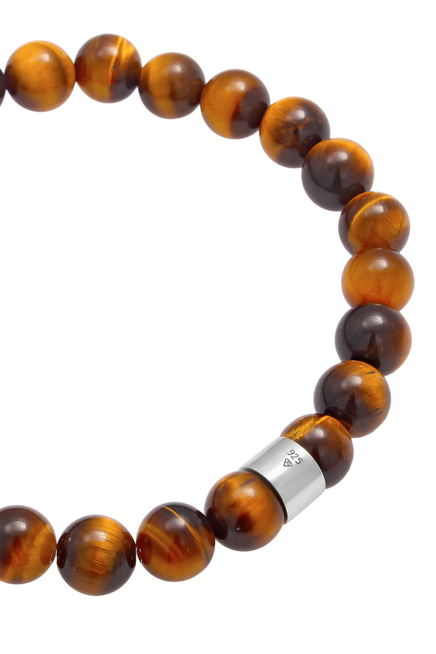 Pánský náramek s tygřím okem a perlou, kompas a korálky Trend ze sterlingového stříbra 925 - 3