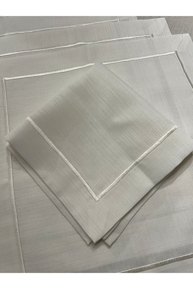 Pico Wrap Detailed Polyester Linen Laceless Presentation Napkin 40 X 40 - 6 Pieces