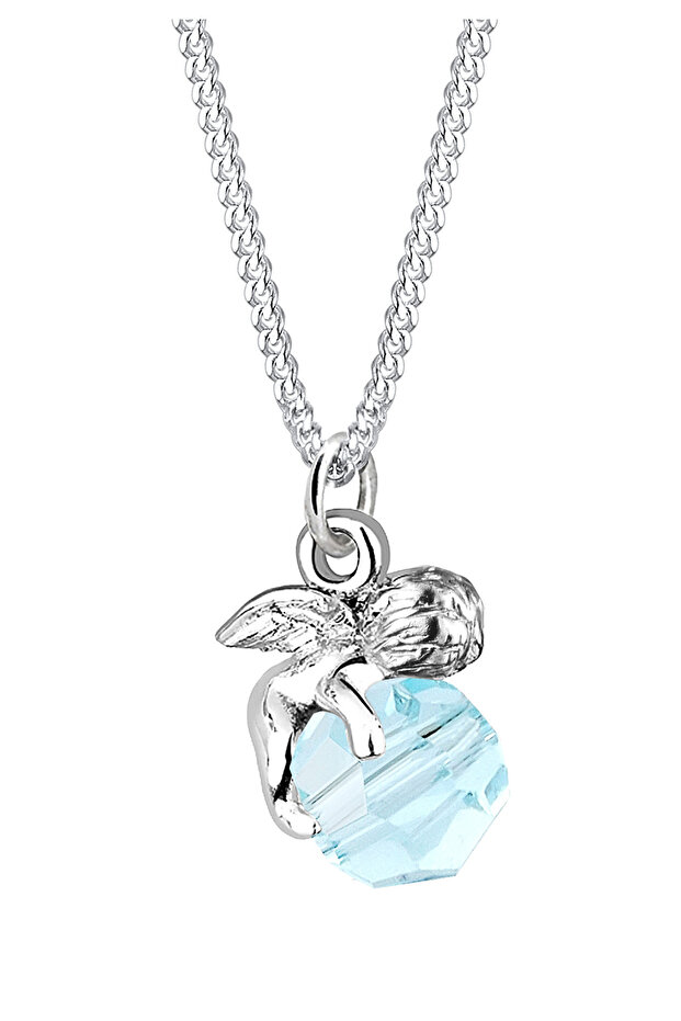 Colier cu pandantiv de damă, înger cu cristal din argint 925 - 4