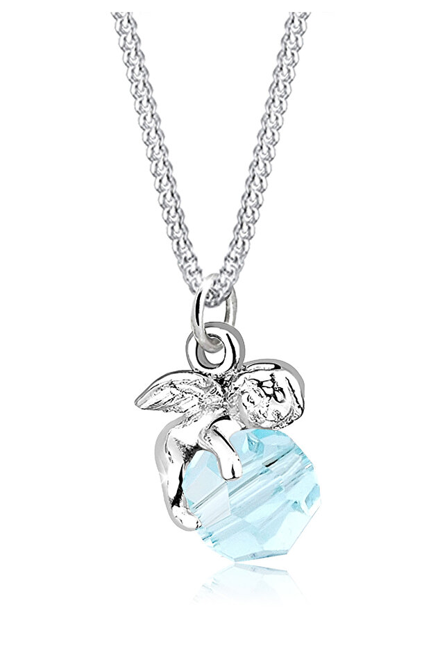 Colier cu pandantiv de damă, înger cu cristal din argint 925 - 1