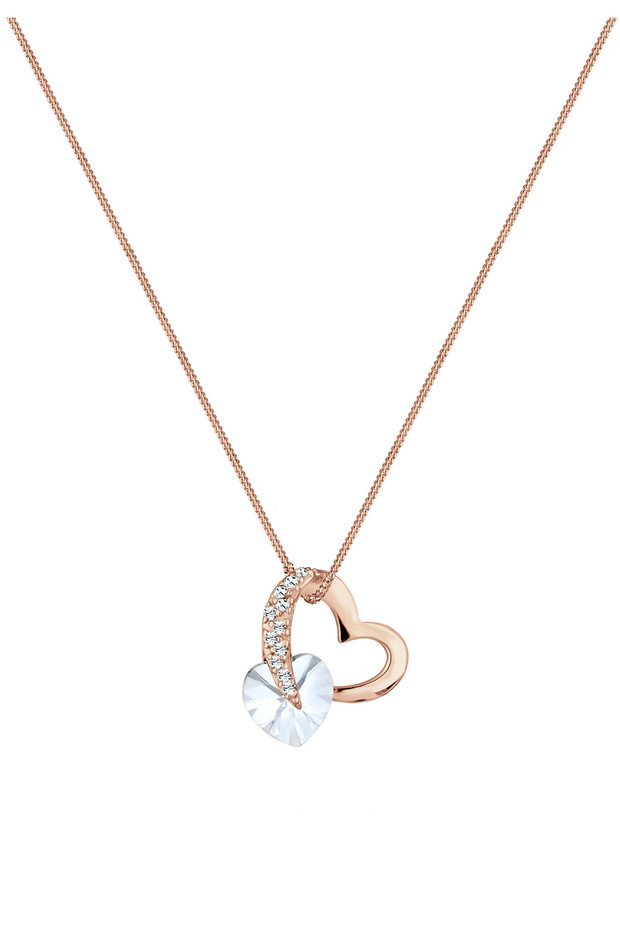 Dámský náhrdelník s přívěskem a krystaly ze sterlingového stříbra 925, pozlacený růžovým zlatem - 2