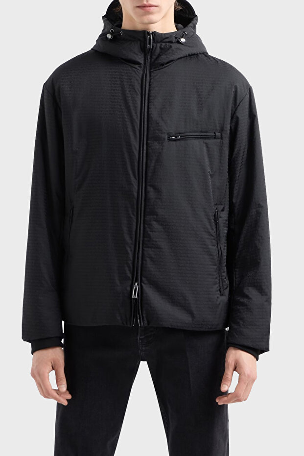 Jacquard Filled Regular Fit Hooded Coat Men's Coat 6D1B64 1Nnxz 0999
