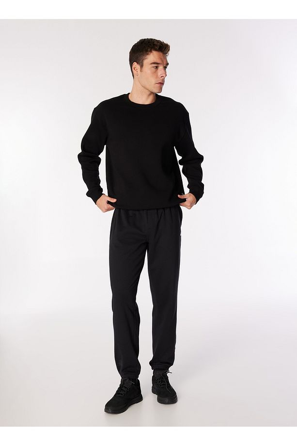 Siyah Erkek Normal Bel Regular Fit Eşofman Altı EQYFB03374BASIC TRACK PANT - 1
