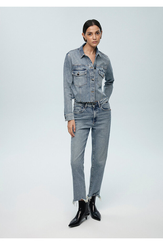 New York Iconic Shiny Indigo Blue Jean Trousers 101441 -88452