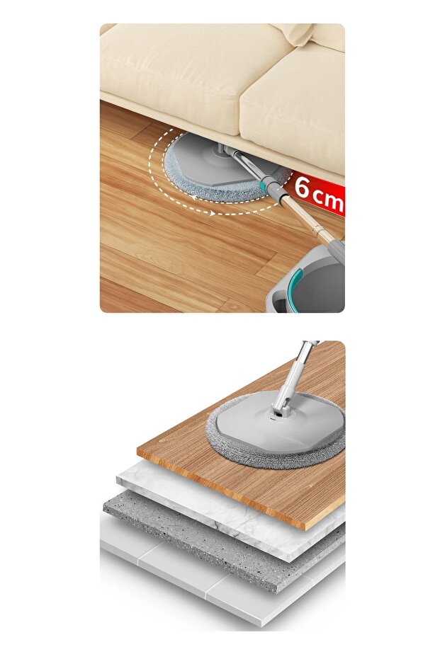 Aqua Master Special Set Clean & Dirty Water Separation Feature Automatic Cleaning Set Mop Mop - 5