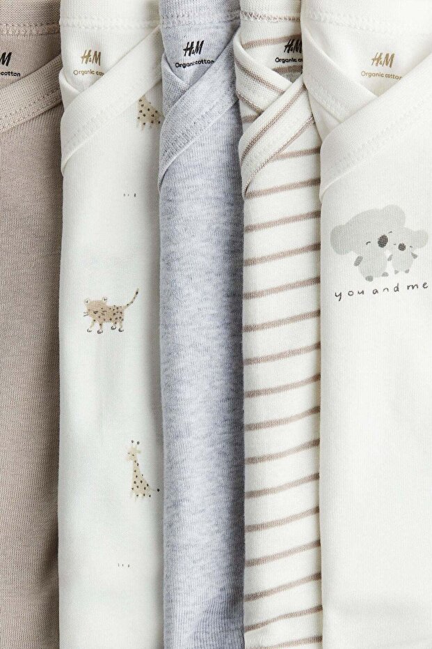 5-pack wrapover bodysuits - 1