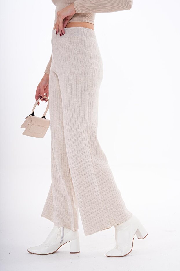 Kadın İspanyol Paça Triko Örme Pantolon 255048 - - 4