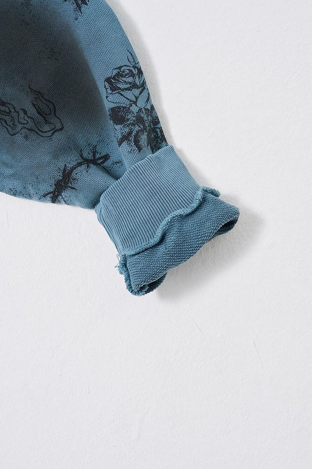 Erkek Printed And Washing Zip Ghost Eşofman Altı - 8
