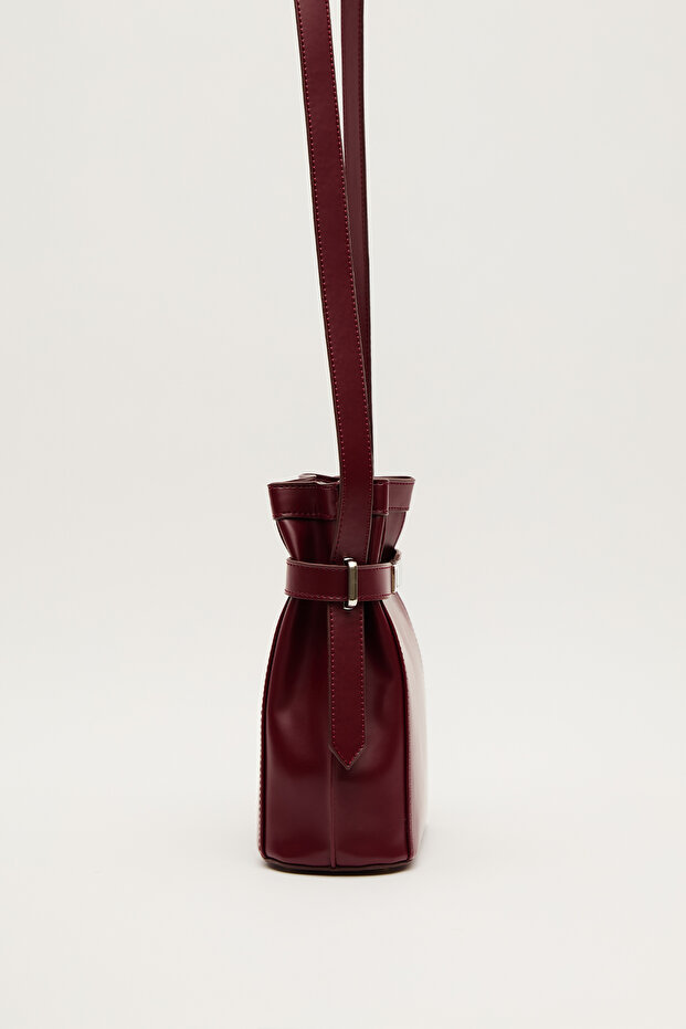 Claret Red Milo bőr bagett táska - 5