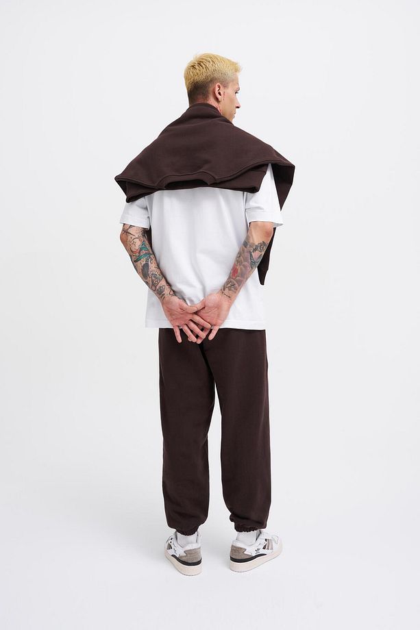 Erkek Basic Diagornel Jogger Kahverengi Eşofman Altı - 6