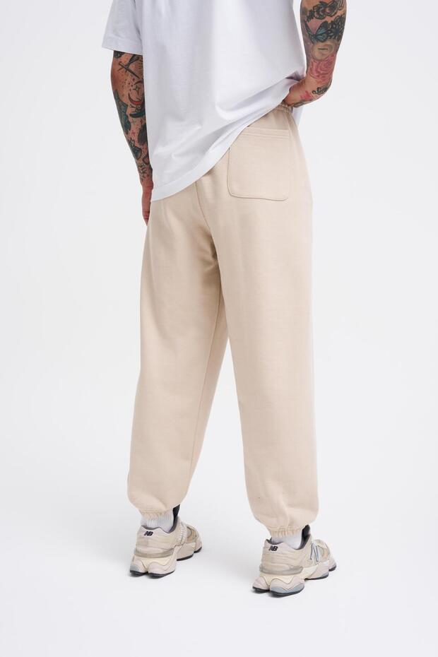 Erkek Basic Diagornel Jogger Açık Bej Eşofman Altı - 4