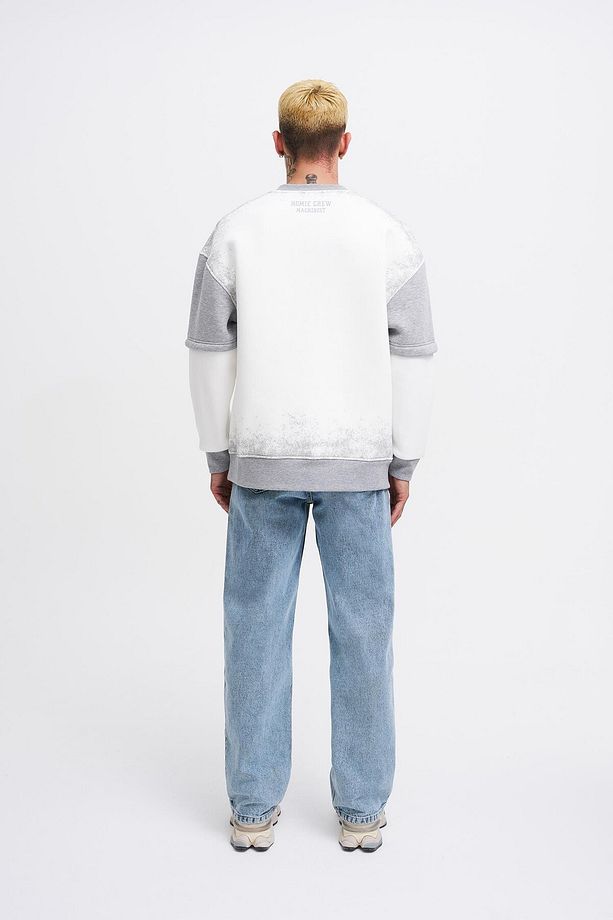 Erkek Double Layer Ekru Sweatshirt - 6