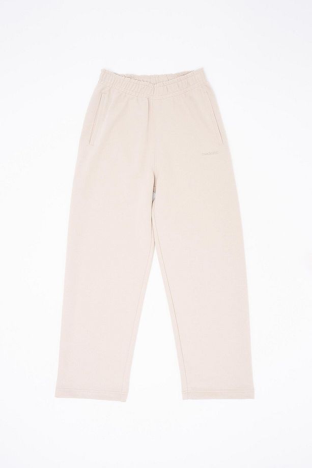 Erkek Basic Diagonal Baggy Açık Bej Eşofman Altı - 8