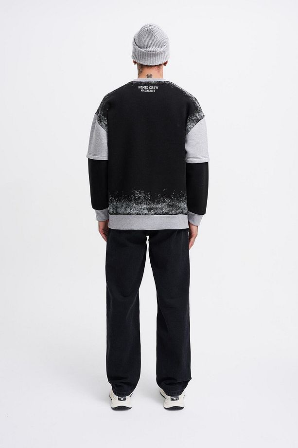 Erkek Double Layer Siyah Sweatshirt - 7