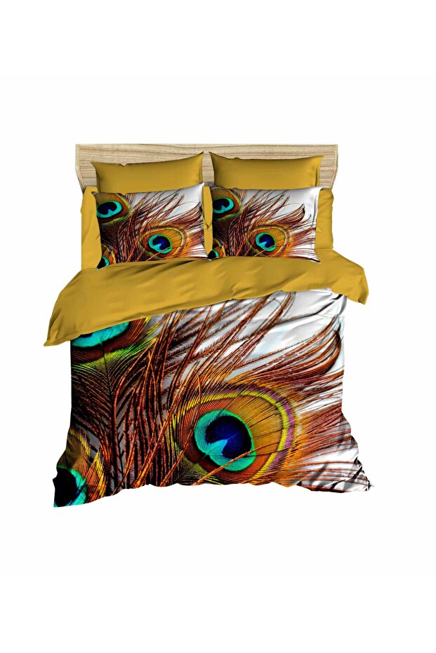 Peacock Feather 3D Double Duvet Cover Pillow Set