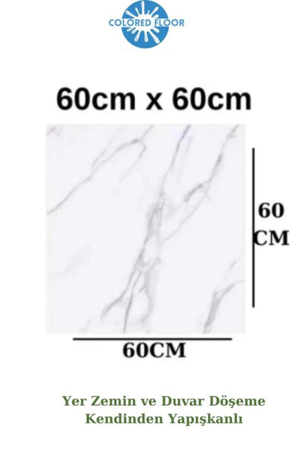 1m2 3 Adet 60X60cm Floor Yapışkanlı Zemin Kaplama Paneli Arkası Kauçuklu Pvc WC Paneli 6216 - 7