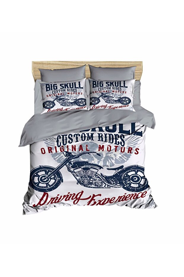 Big Skull Motors 3D Double Duvet Cover Pillow Set
