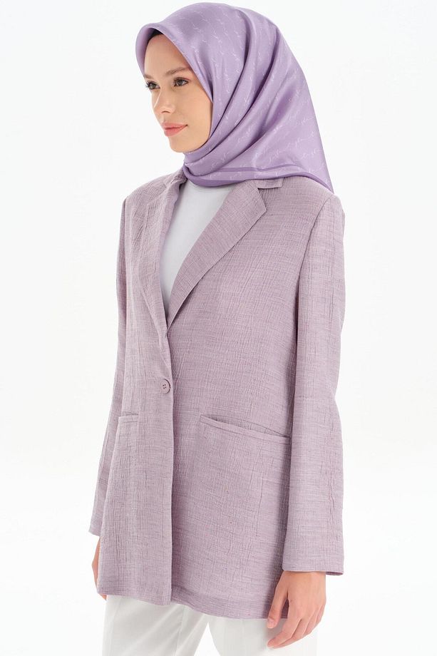 Tek Düğmeli Ceket - Lila - 4