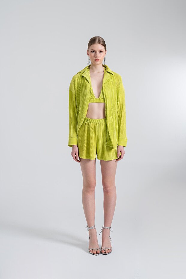 Comfy Oversize Gömlek Yeşil - 7