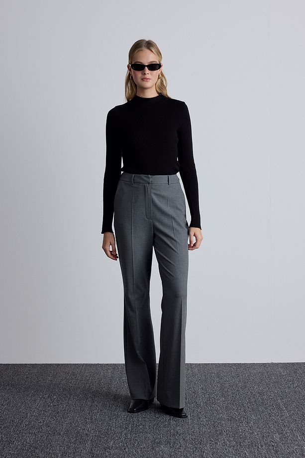 FLARE PAÇA KLASİK PANTOLON GRİ - 3