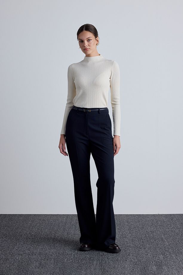 FLARE PAÇA KLASİK PANTOLON LACİVERT - 1