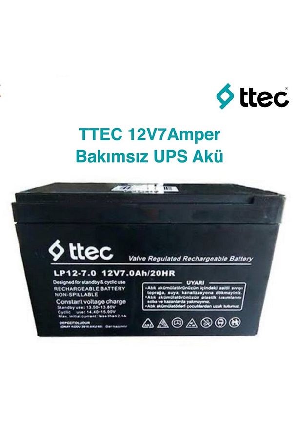 12 Volt 7a Akü -12v 7 Ah Ups Plus Akü 2024 Üretim - 1