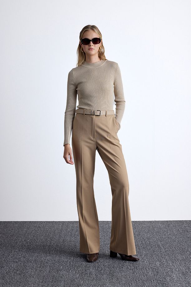 FLARE PAÇA KLASİK PANTOLON CAMEL - 1