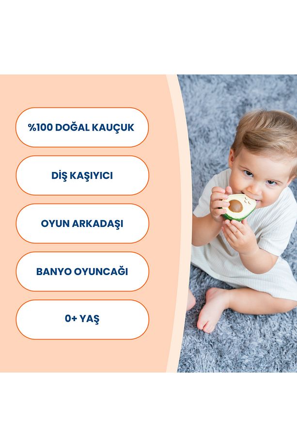 Bebek Diş Kaşıyıcı Ve Oyuncak - Panda Halkalı Şekilli Dişlik (%100 DOĞAL KAUÇUK) - 6