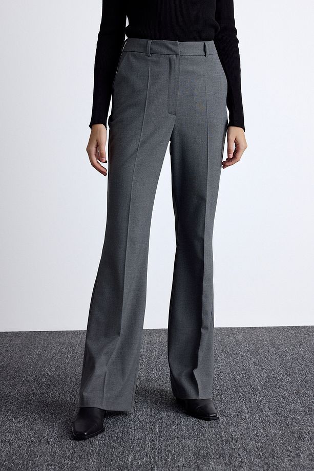 FLARE PAÇA KLASİK PANTOLON GRİ - 8